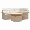 vidaXL Set Divano da Giardino con cuscino 5 pcs Beige polyrattan