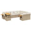 vidaXL Set Divano da Giardino 10 pz con Cuscini Beige in Polyrattan