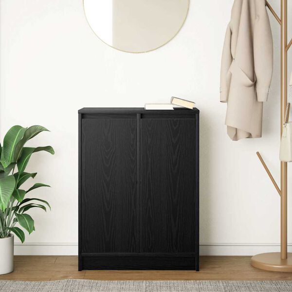 vidaXL Credenza Rovere Nero 57x34x76 cm in Legno Multistrato