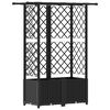 vidaXL Letto Rialzato con Griglia e Tetto Nero 124,5 x 40 x 138 cm PP