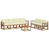 vidaXL Set di divani da esterno con cuscino 8 pcs Naturale e Crema