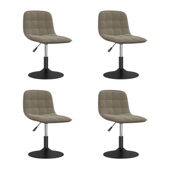 vidaXL Sedie da Pranzo Girevoli 4 pz Grigio Chiaro in Velluto