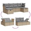 vidaXL Set Divano da Giardino 6 pz con Cuscini Beige Misto Polyrattan