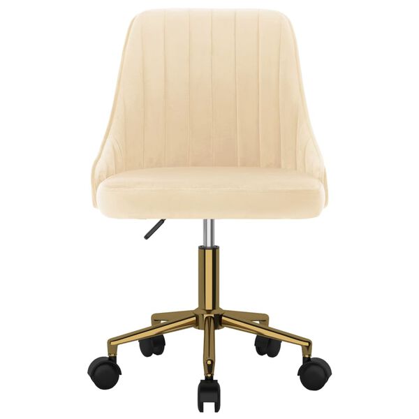 vidaXL Sedia da Pranzo Girevole Crema in Velluto