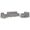 vidaXL Set di Divani 4 pz con Cuscini Decorativi Grigio chiaro Tessuto