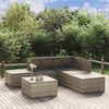 vidaXL Set Divani da Giardino 6 pz con Cuscini in Polyrattan Grigio