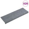 vidaXL Tappetini per scale autoadesivi 20 pz 65x21x4 cm Grigio chiaro bordo rettangolare