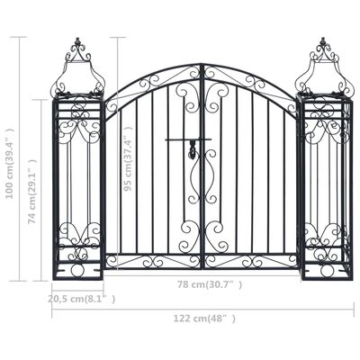 vidaXL Cancello Ornamentale da Giardino Ferro Battuto 22x20,5x100 cm