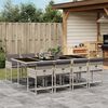 vidaXL Set Pranzo da Giardino 9pz con Cuscini Grigio Chiaro Polyrattan