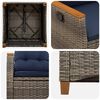 vidaXL Sedia da giardino reclinabile Grigio e Blu Navy polyrattan