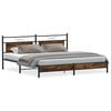 vidaXL Giroletto senza Materaso in Metallo Rovere Fumo 193x201 cm