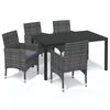 vidaXL Set da Pranzo per Giardino 5 pz con Cuscini Polyrattan Grigio
