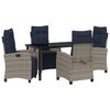 vidaXL Set da Pranzo per Giardino 5 pz Grigio polyrattan