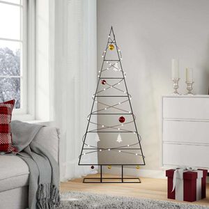 vidaXL Albero di Natale Decorativo in Metallo Nero 150 cm