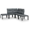 vidaXL Set Salotto da Giardino 5 pz Nero e Grigio in Polyrattan