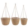 vidaXL Cesti per piante in erba marina 3 pcs Naturale &Oslash;26 x 19 cm