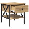 vidaXL Comodino con cassetto rovere artigianale 40 x 42 x 45 cm