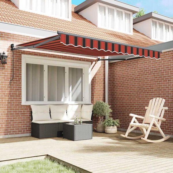 vidaXL Tenda da Sole Arancione e Marrone 350 x 250 x 165 cm Poliestere