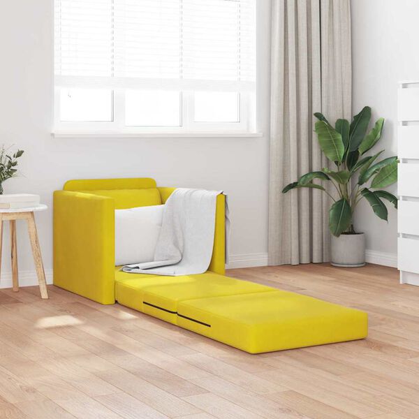 vidaXL Divano letto Giallo Scuro 74 x 77 x 81 cm Velluto
