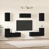 vidaXL Set mobile TV 7 pcs Rovere Nero Legno multistrato