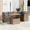 vidaXL Set Divano da Giardino 6 pz con Cuscini Beige in Polyrattan