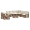 vidaXL Set Divano da Giardino 10 pcs Beige polyrattan