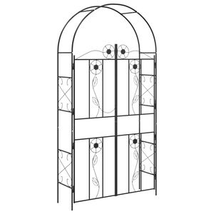 vidaXL Arco da Giardino Nero 115 x 37 x 226 cm Acciaio
