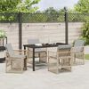 vidaXL Set da Pranzo per Giardino 5 pcs Beige polyrattan