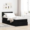 vidaXL Pouf Letto con Materasso Nero 90x200 cm in Tessuto