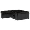 vidaXL Set Divani da Giardino 11 pz con Cuscini in Polyrattan Nero