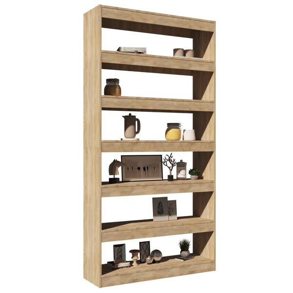 vidaXL Libreria/Divisorio Rovere Sonoma 100x30x198cm Legno Multistrato