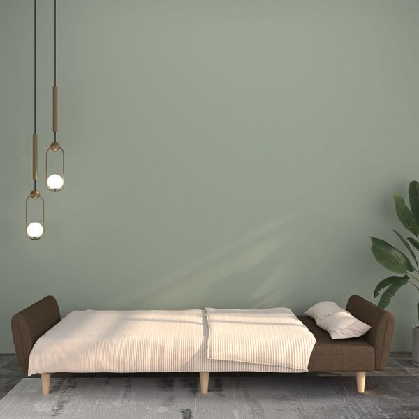 vidaXL Divano Letto a 2 Posti Marrone in Tessuto