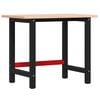 vidaXL Banco Lavoro 100x60x81,5 cm Legno Massello Faggio Rettangolare