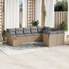 vidaXL Set Divano da Giardino 10 pz con Cuscini Beige Misto Polyrattan