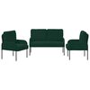 vidaXL Set divani 3 pcs Verde Scuro 115 x 56 x 80 cm Legno compensato