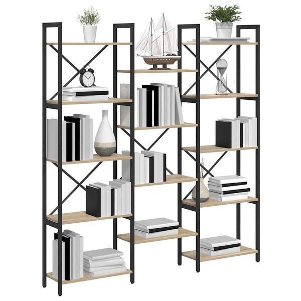 vidaXL Libreria Rovere Sonoma 156 x 25 x 167 cm Legno multistrato