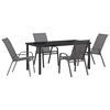 vidaXL Set da Pranzo per Giardino 5 pcs Grigio Textilene e acciaio