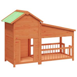 vidaXL Cuccia per Cani Marrone 143x60,5x109 cm in Legno Massello di Pino