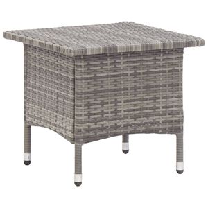 vidaXL Tavolino da T&egrave; Grigio 50x50x47 cm in Polyrattan