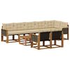 vidaXL Set di divani da esterno 9 pz Naturale e Beige