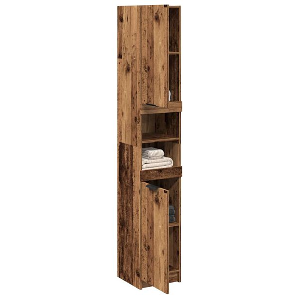 vidaXL Armadietto Bagno Legno Antico 32x34x188,5 cm Legno Multistrato