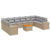 vidaXL Set Divani da Giardino 11 pz con Cuscini Beige in Polyrattan
