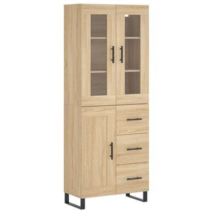 vidaXL Credenza Rovere Sonoma 69,5x34x180 cm in Legno Multistrato