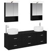 vidaXL Set di mobili per il bagno 5 pz Rovere Nero