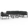 vidaXL Set Divani da Giardino 7 pz con Cuscini in Alluminio Antracite