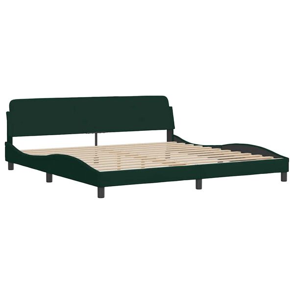 vidaXL Letto con Materasso Dover Verde Scuro 200x200 cm Velluto