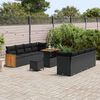 vidaXL Set Divano da Giardino con cuscino 12 pcs Nero polyrattan