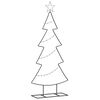 vidaXL Albero di Natale in metallo con supporto Nero 125 cm Acciaio