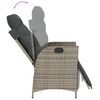 vidaXL Set da Pranzo da Giardino 3 pz con Cuscini in Polyrattan Grigio