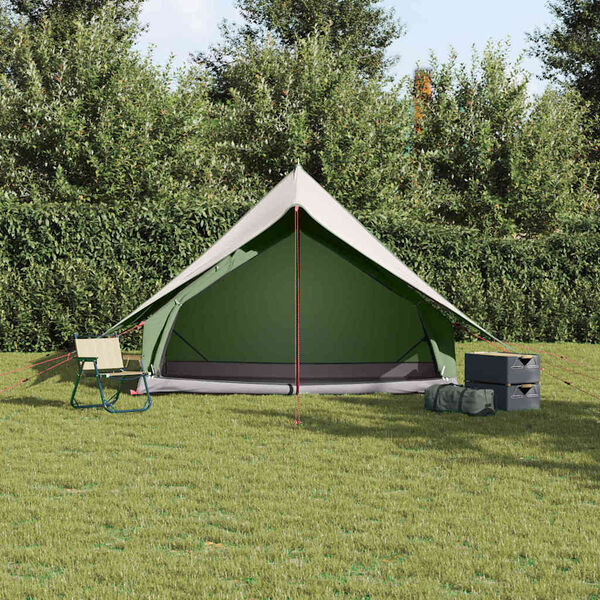 vidaXL Tenda Familiare con tetto Verde e Bianco 315 x 286 x 200 cm